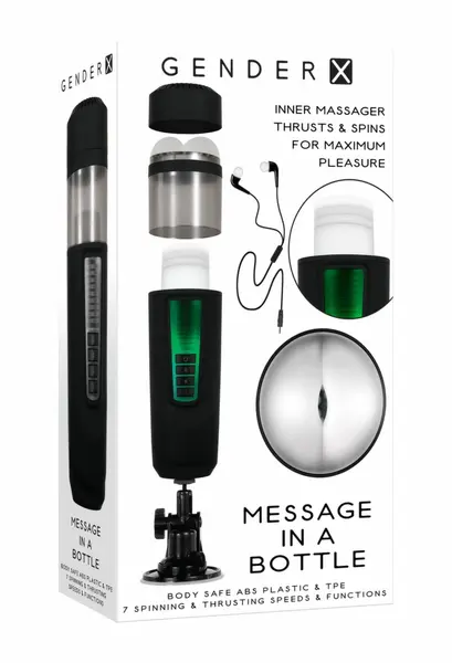 Evolved Message in a Bottle Intimate Machine Black TPE 7 Modes