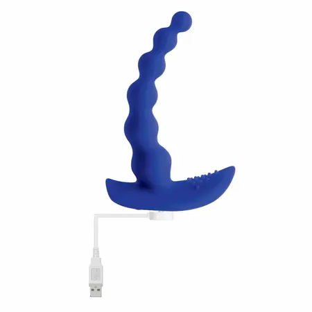 Evolved Beaded Pleasure Blue silikonski intimni uređaj sa 10 brzina i USB punjenjem