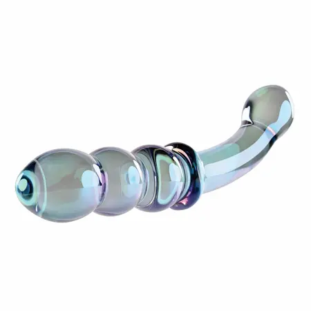 Evolved Shiny Wand Galaxy Glass Massager Iridescent Blue-Purple 19cm