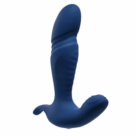 Evolved True Blue vibrirajući masažer sa dva motora od plavog silikona