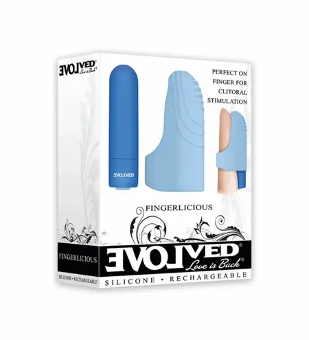 Evolved Fingerlicious Blue, kompaktni punjivi vibrator za prst sa 10 modova rada