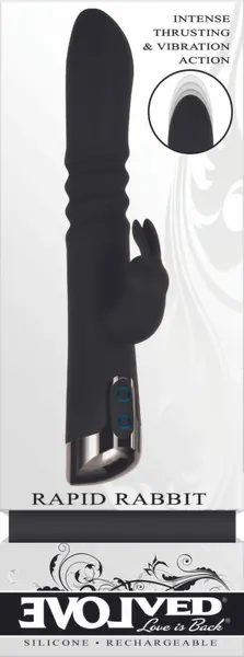 Evolved Rapid Rabbit Black Intimate Thrusting & Vibration Device