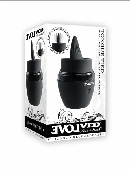 Evolved Tongue Tied intimni masažer crni sa 10 modova vibracije i vodootpornim dizajnom