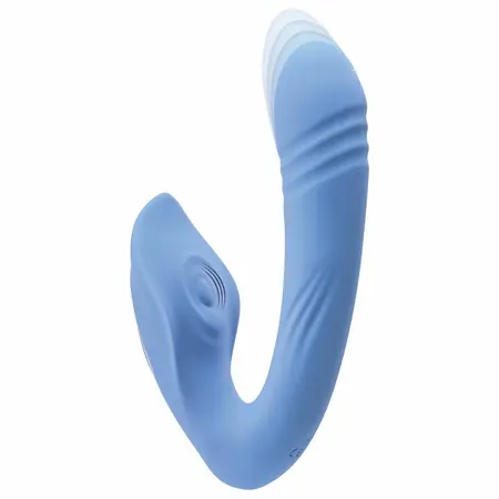 Evolved Tap and Thrust Light Blue intimni stimulator sa dva motora od silikona