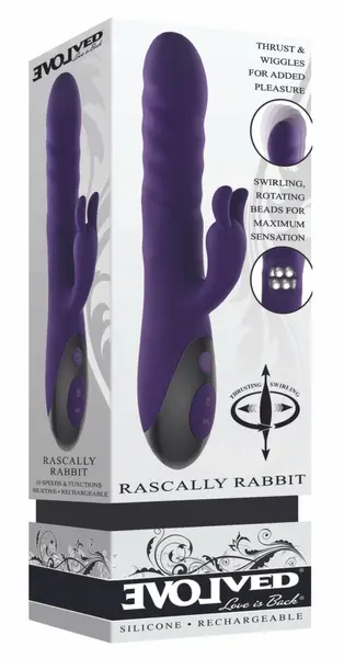 Evolved Rascally Rabbit intimni masažer u ljubičastoj boji, dva motora, vodootporan