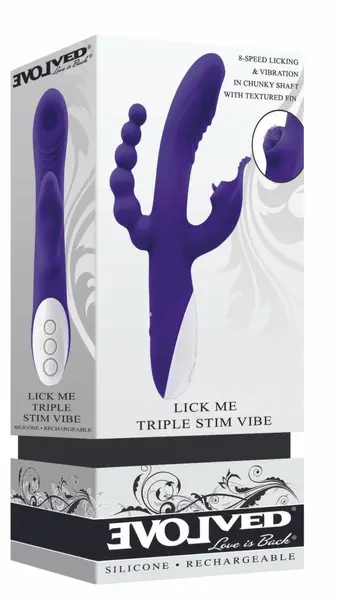 Evolved Lick Me Triple Motor Silicone Intimate Machine - Purple