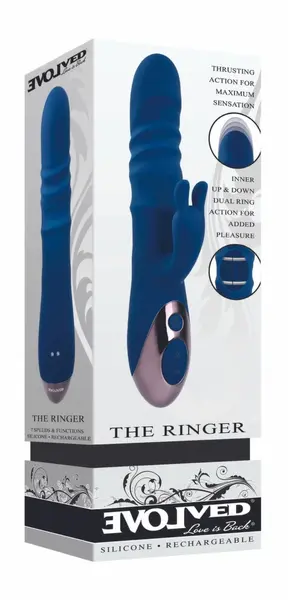 Evolved The Ringer Rabbit Dual-Action Vibrator Royal Blue Silicone USB