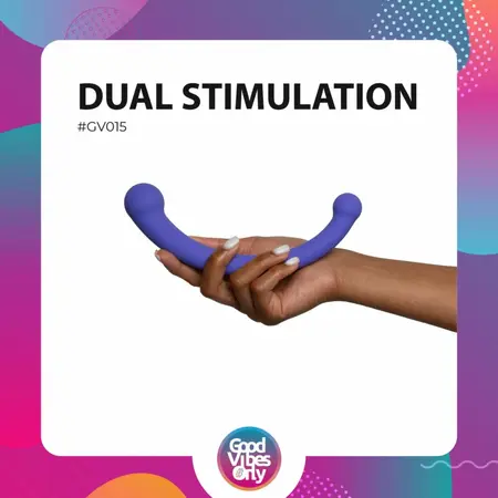 Good Vibes Only Jane dvostrani silikonski vibrator ljubičasti 10 modova
