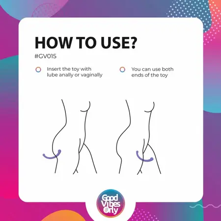 Good Vibes Only Jane dvostrani silikonski vibrator ljubičasti 10 modova