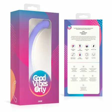 Good Vibes Only Jane dvostrani silikonski vibrator ljubičasti 10 modova