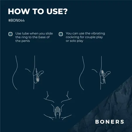 Boners podesivi prsten za stimulaciju plavi, punjivi, vibrirajući, fleksibilno prilagođavanje