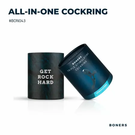 Boners Triple Ring Blue, silikonski intimni sistem na USB punjenje