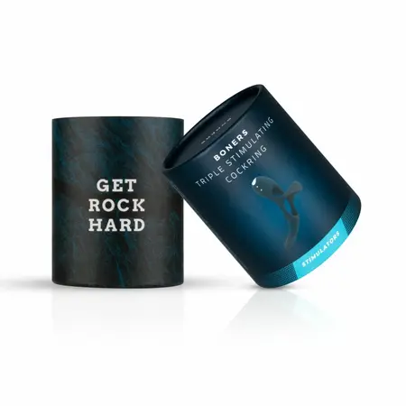 Boners Triple Ring Blue, silikonski intimni sistem na USB punjenje