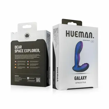 Hueman Tapping Plug silikonski punjivi analni čep sa 10 modova crno ljubičasti