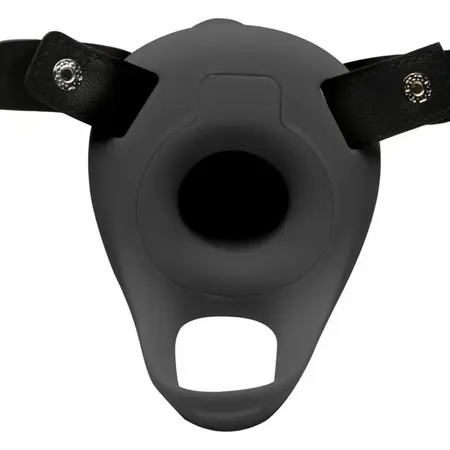 XR Brands Master Series Silicone Extension Sheath & Adjustable Harness Black