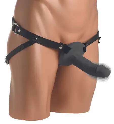 XR Brands Master Series Vibrating Silicone Extension Black Adjustable