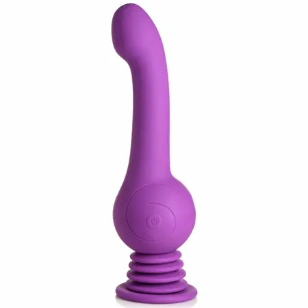 IN silikonski intimni stimulator Purple sa rotacijom i potiskivanjem, USB punjiv