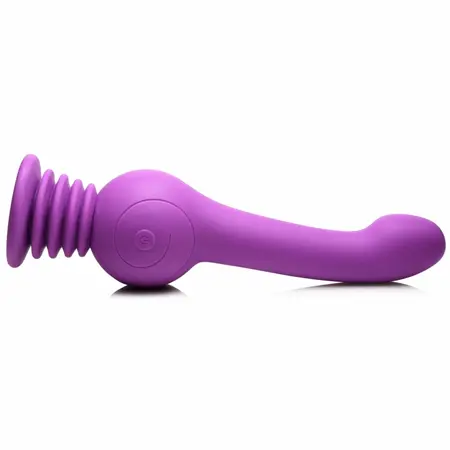 IN silikonski intimni stimulator Purple sa rotacijom i potiskivanjem, USB punjiv