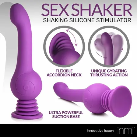 IN silikonski intimni stimulator Purple sa rotacijom i potiskivanjem, USB punjiv