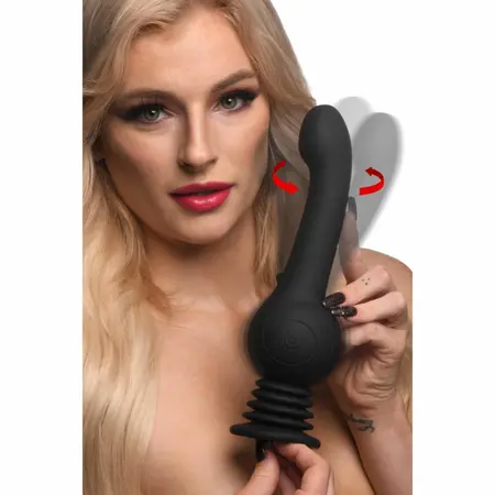 IN Shaking Silicone Device Black - Rotating & Thrusting, USB Rechargeable