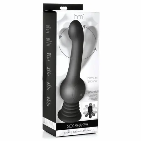 IN Shaking Silicone Device Black - Rotating & Thrusting, USB Rechargeable