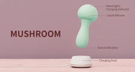 OTOUCH Mushroom silikonski masažer u tirkiznoj boji, punjivi fleksibilni masažer