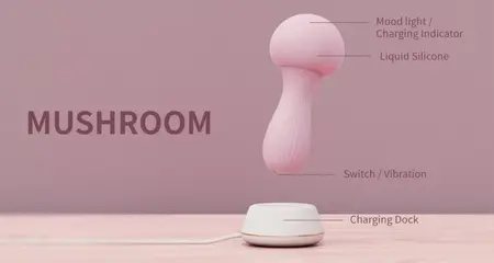 OTOUCH Mushroom Silicone Wand Pink - 7-Mode Flexible Intimate Massager