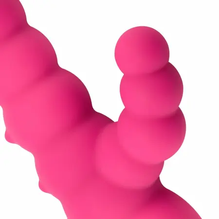 TOYJOY Ribbed Tarzan Pink Silicone Dual Action Massager 18 cm