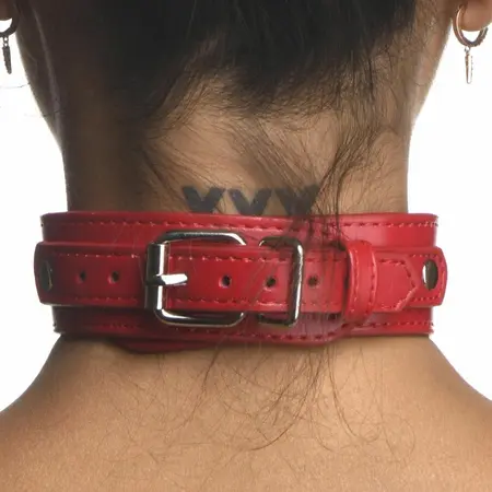 Sportsheets Chest Harness Red - Adjustable Vegan Leather Strap System