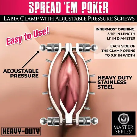 Master Series Spread 'Em Poker podesiva intimna stezaljka od nerđajućeg čelika