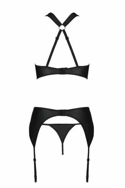 Passion Hima Exclusive Black Lingerie Set - Bra, Thong & Garter Belt