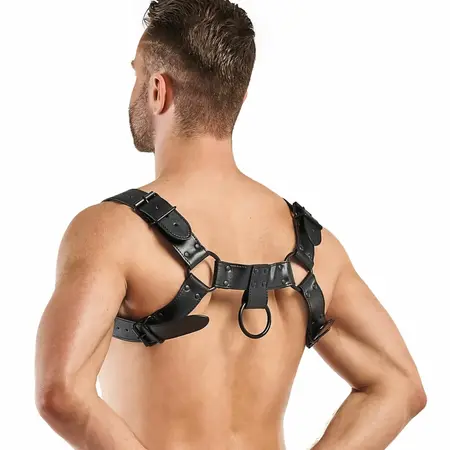 Bruno podesivi harness od veštačke kože crni 24 do 32 cm