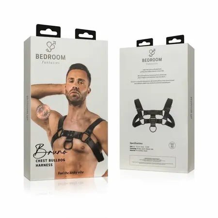 Bruno podesivi harness od veštačke kože crni 24 do 32 cm