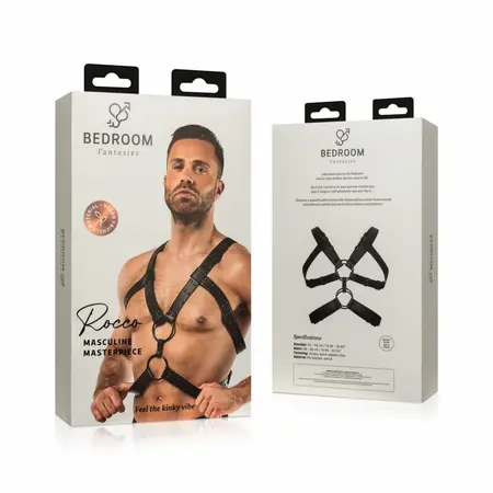 Rocco Bondage podesivi pojas od veštačke kože crni unisex model