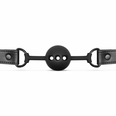 EasyToys Prozračni silikonski kuglica gag Crni - Podesivi udobni kroj 4.1cm