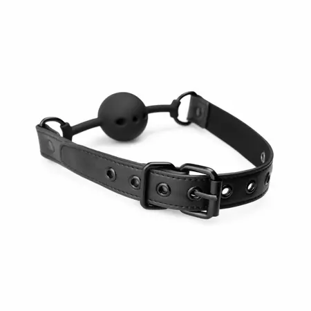 EasyToys Prozračni silikonski kuglica gag Crni - Podesivi udobni kroj 4.1cm