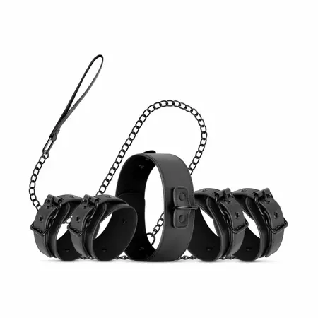 EasyToys Total Restraint Set Black podesivi komplet od veštačke kože