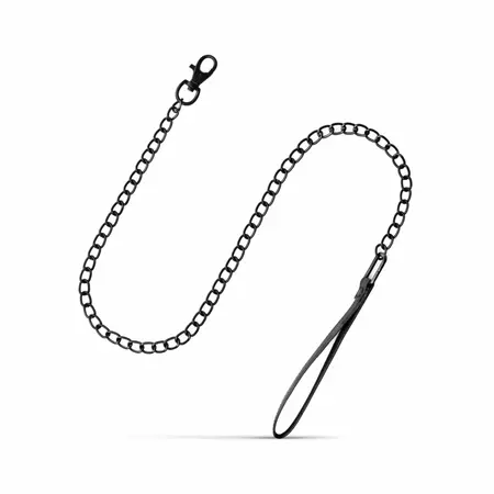 EasyToys podesiva ogrlica od veštačke kože sa metalnim lancem 47cm