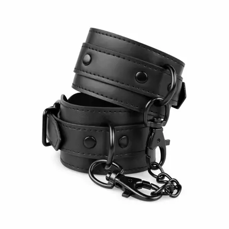 SINNER GEAR podesive lisice od veštačke kože crne 18 do 28 cm