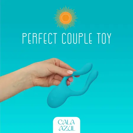 Cala Azul Dani multifunkcionalni stimulator za parove, 10 modova, plavi silikon