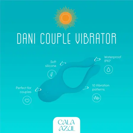 Cala Azul Dani multifunkcionalni stimulator za parove, 10 modova, plavi silikon