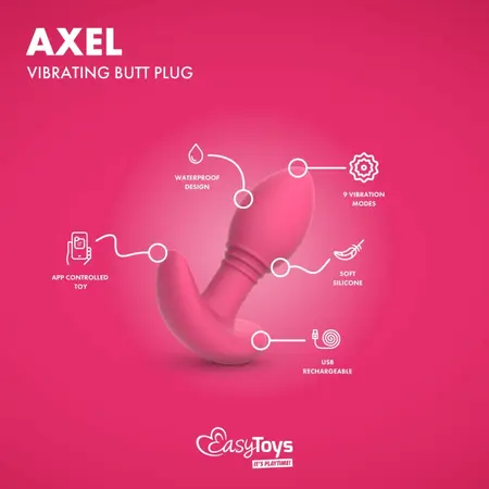 EasyConnect Axel roze analni vibrator sa kontrolom preko aplikacije, silikon