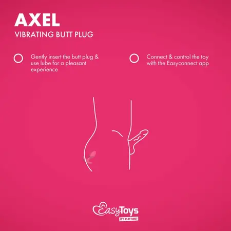 EasyConnect Axel roze analni vibrator sa kontrolom preko aplikacije, silikon