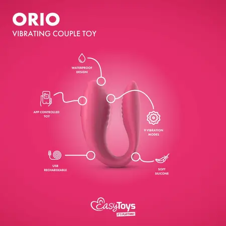 EasyConnect Orio intimni stimulator za parove na aplikaciju, ljubičasti, kompaktne dimenzije