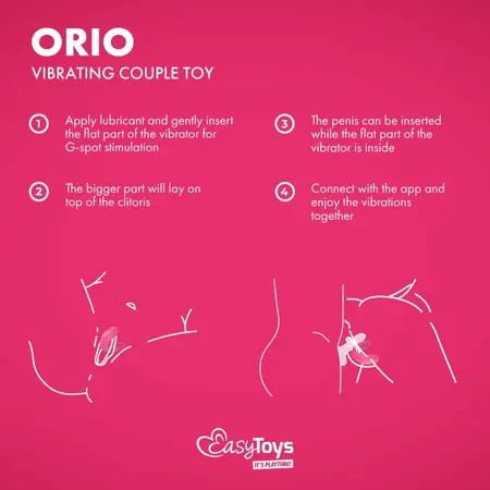 EasyConnect Orio intimni stimulator za parove na aplikaciju, ljubičasti, kompaktne dimenzije