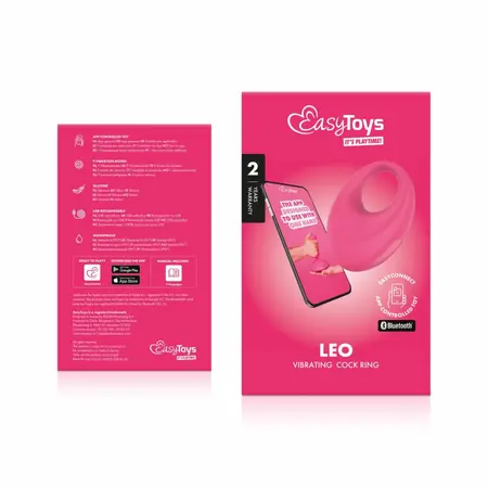 EasyConnect Leo vibrirajući silikonski prsten sa aplikacijom crni