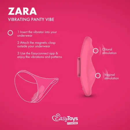 EasyConnect Zara kompaktni stimulator za gaćice na upravljanje preko aplikacije, magnetna kopča, crni