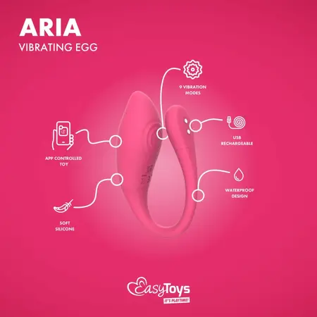 EasyConnect Aria vibrirajuće jaje, bežični uređaj na upravljanje preko aplikacije, roze