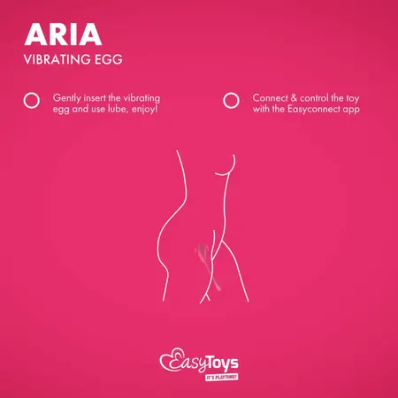 EasyConnect Aria vibrirajuće jaje, bežični uređaj na upravljanje preko aplikacije, roze