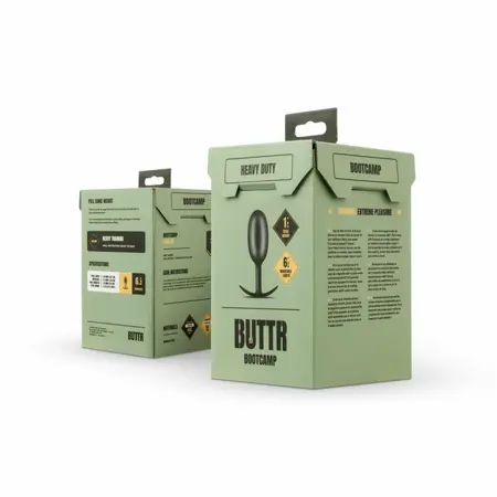 BUTTR Heavy Duty silikonski otežani analni čep 549g sa ergonomskom drškom, crni